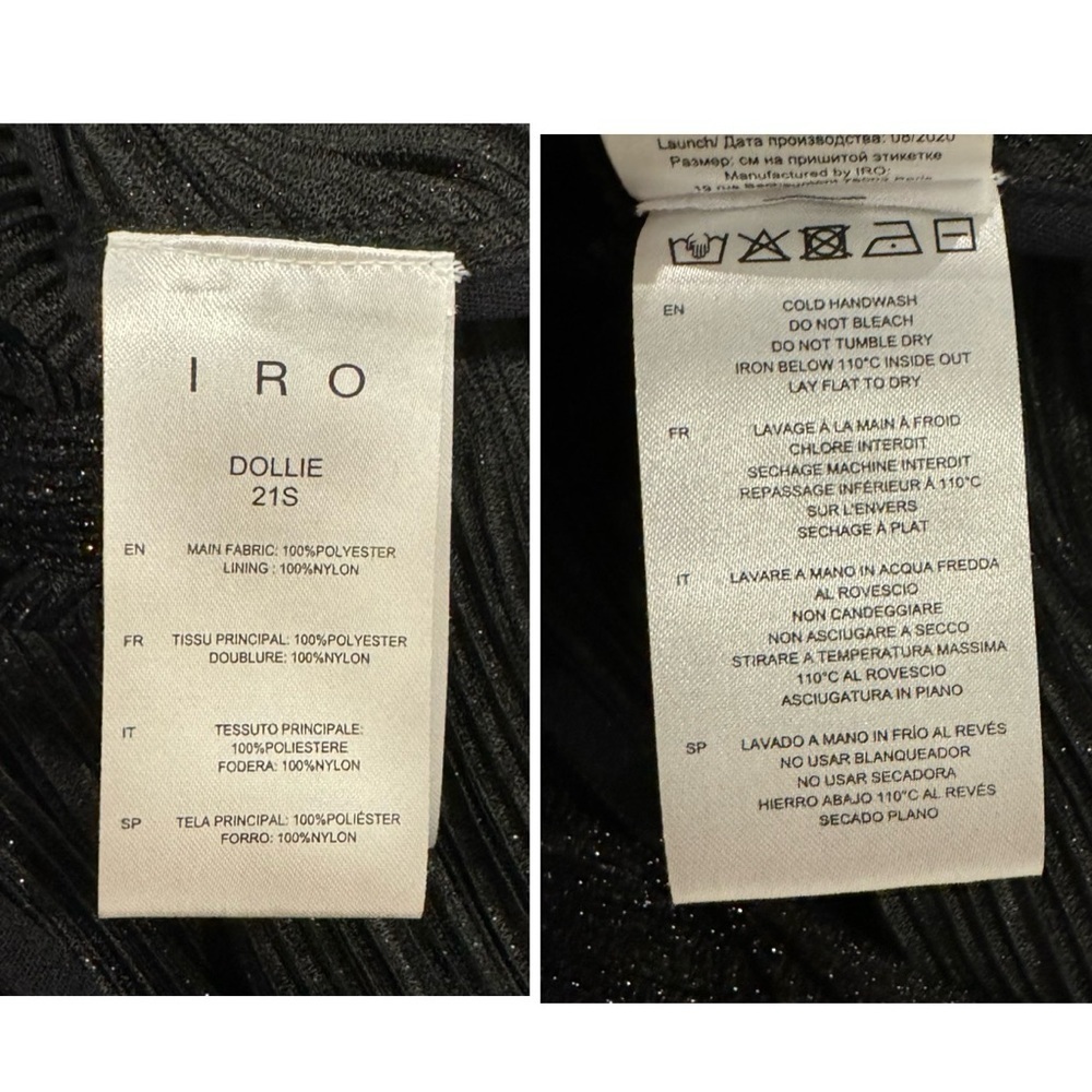 IRO Dollie Twist Front Short Sleeve Metallic Crop Top Blouse Size 10 NEW - Picture 11 of 11